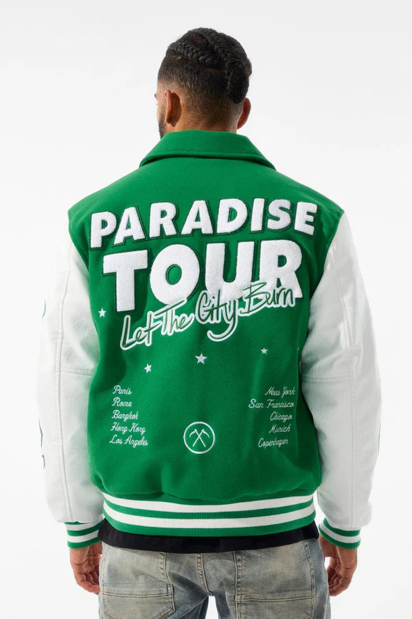 Jordan Craig Paradise Tour Varsity Jacket (Green)