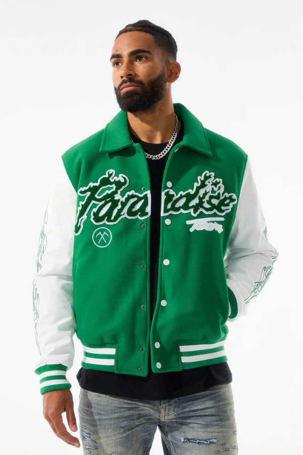 Jordan Craig Paradise Tour Varsity Jacket (Green)