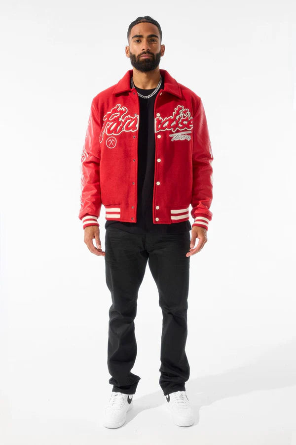 Jordan Craig Paradise Tour Varsity Jacket (Red)