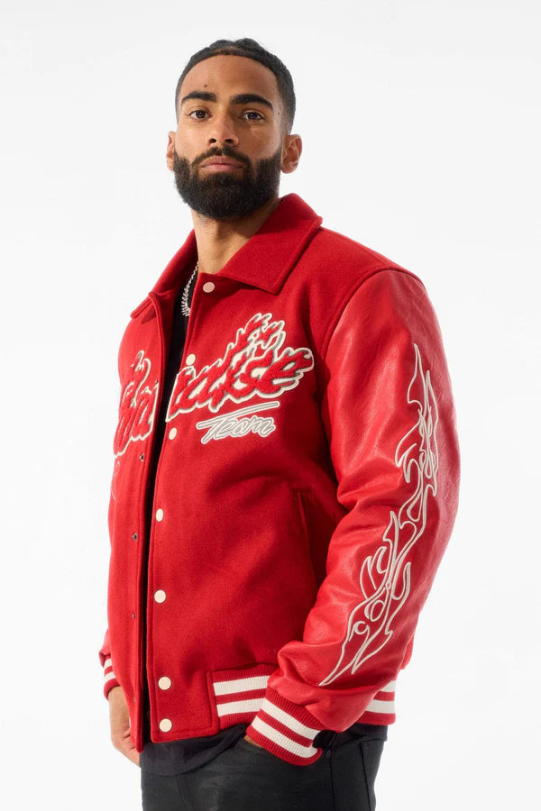 Jordan Craig Paradise Tour Varsity Jacket (Red) – Action Wear