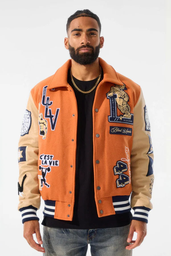 Jordan Craig Carpe Diem Varsity Jacket (Burnt Orange)