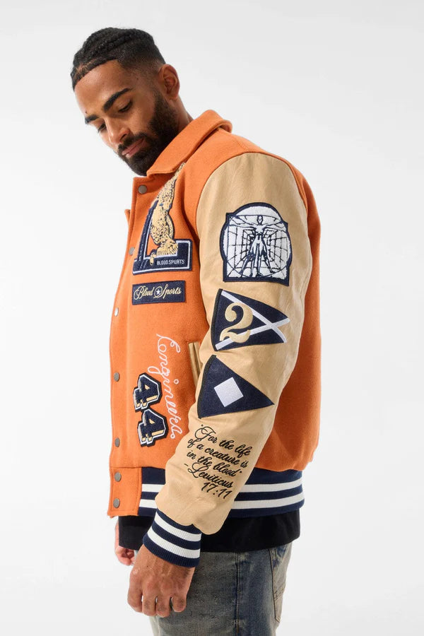 Jordan Craig Carpe Diem Varsity Jacket (Burnt Orange)