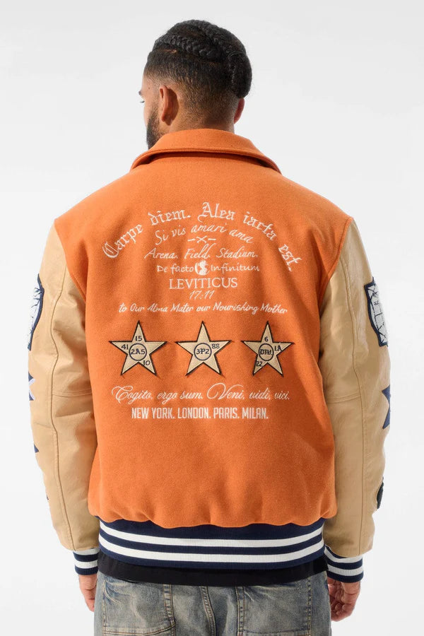 Jordan Craig Carpe Diem Varsity Jacket (Burnt Orange)