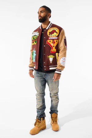 Jordan Craig Empire City Varsity Jacket (Ruby)