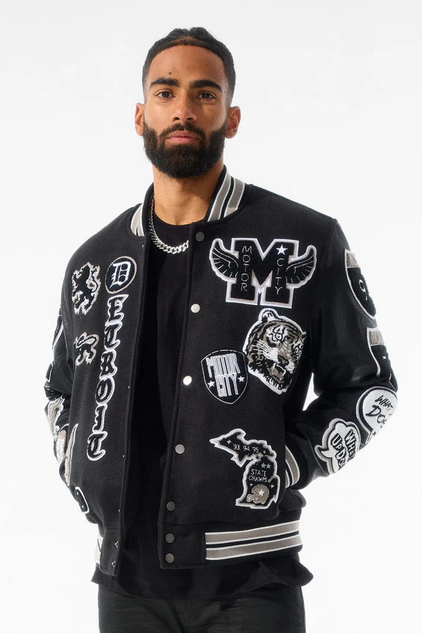 Jordan Craig Motown Varsity Jacket (Black Shadow)