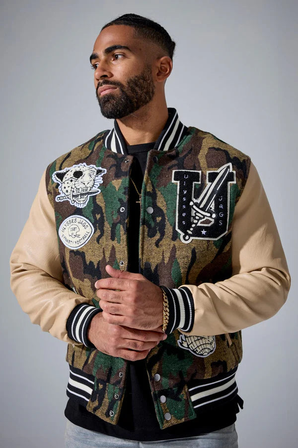 Jordan craig Life of Vice Varsity Jacket (Vintage Camo)