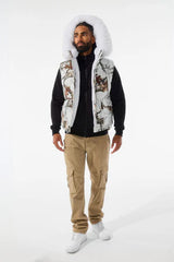 Jordan Craig Yukon Fur Lined Puffer Vest (Snow Camo)