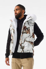 Jordan Craig Yukon Fur Lined Puffer Vest (Snow Camo)