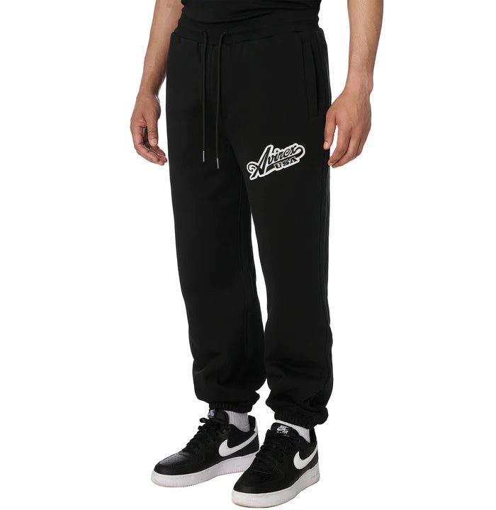 Avirex Men's Script Sweat Suit - Black