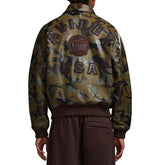 Avirex Icon Varsity Leather Jacket - Tonal camo print