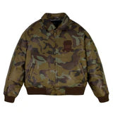 Avirex Icon Varsity Leather Jacket - Tonal camo print