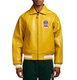 Avirex Icon Varsity Leather Jacket Mustard