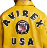 Avirex Icon Varsity Leather Jacket Mustard