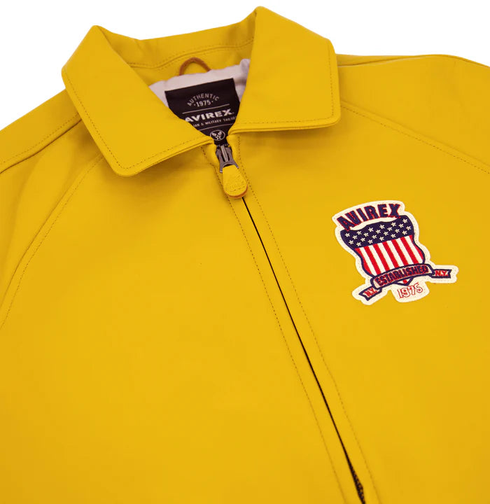 Avirex Icon Varsity Leather Jacket Mustard