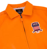 Avirex Icon Varsity Leather Jacket - SAFETY ORANGE