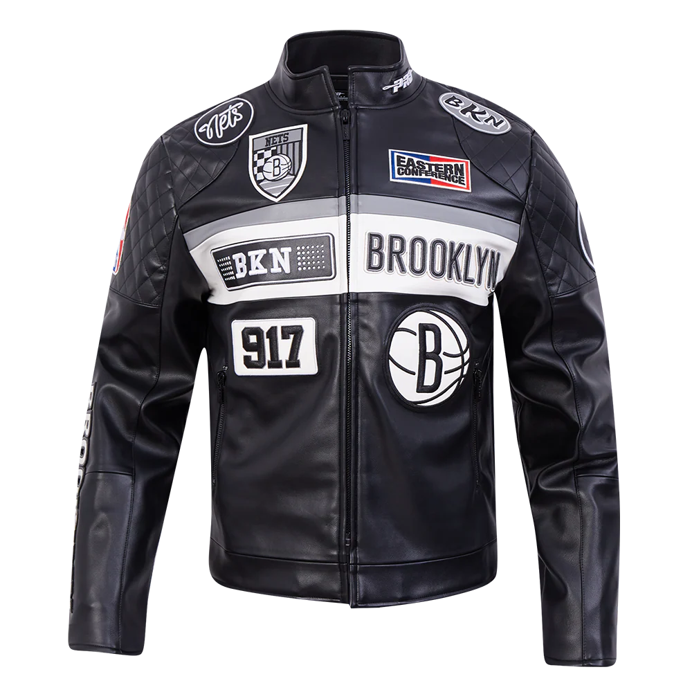 Pro Standard NBA Brooklyn Nets Men's Moto Jacket - Black