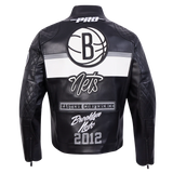 Pro Standard NBA Brooklyn Nets Men's Moto Jacket - Black /  White