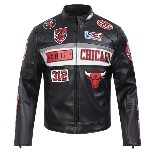 Pro Standard NBA Chicago Bulls Men's Moto Jacket - Black / Red