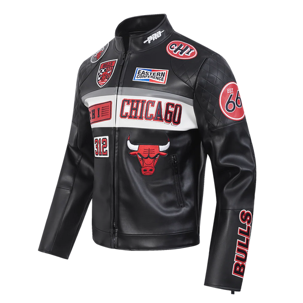 Pro Standard NBA Chicago Bulls Men's Moto Jacket - Black / Red