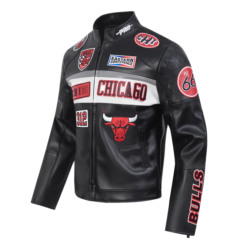 Pro Standard NBA Chicago Bulls Men's Moto Jacket - Black / Red