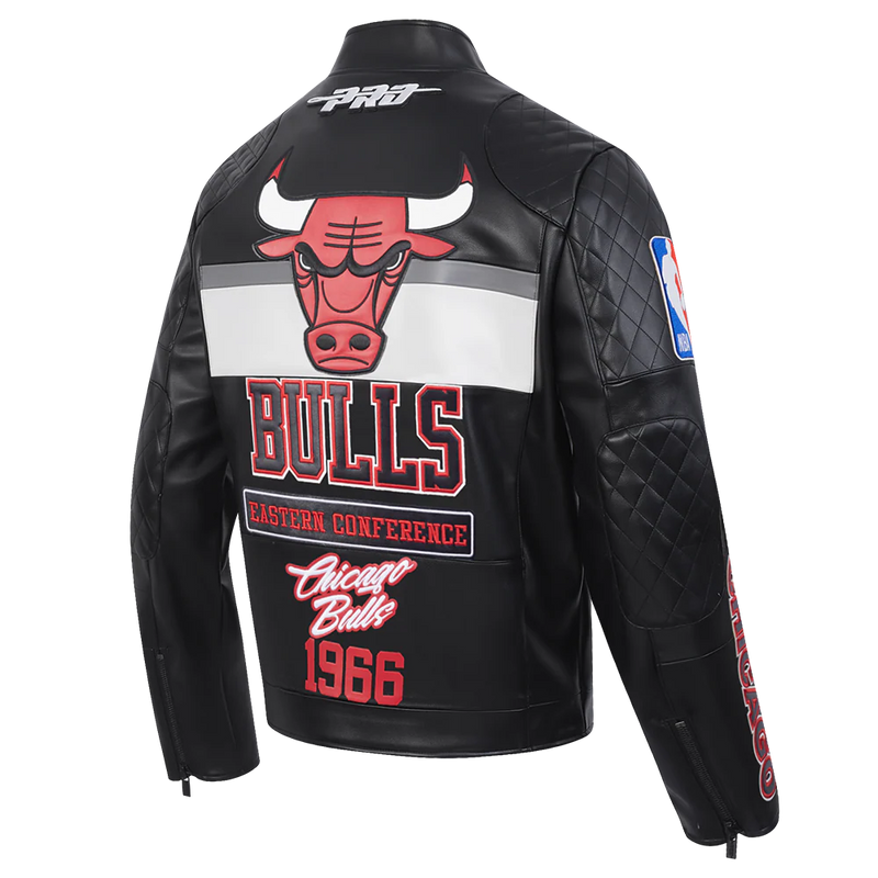 Pro Standard NBA Chicago Bulls Men's Moto Jacket - Black / Red