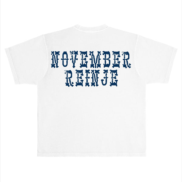 November Reine Men's Premium T-Shirt - White/Blue