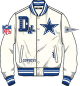 ProStandard NFL DALLAS COWBOYS RETRO CLASSIC MEN'S RIB SATIN JACKET