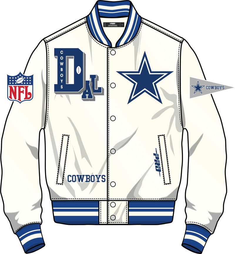 ProStandard NFL DALLAS COWBOYS RETRO CLASSIC MEN'S RIB SATIN JACKET