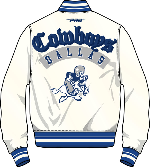 ProStandard NFL DALLAS COWBOYS RETRO CLASSIC MEN'S RIB SATIN JACKET