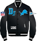 ProStandard NFL DETROIT LIONS RETRO CLASSIC WOMEN'S RIB SATIN JACKET