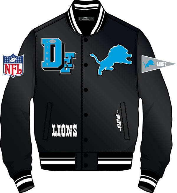 ProStandard NFL DETROIT LIONS RETRO CLASSIC WOMEN'S RIB SATIN JACKET