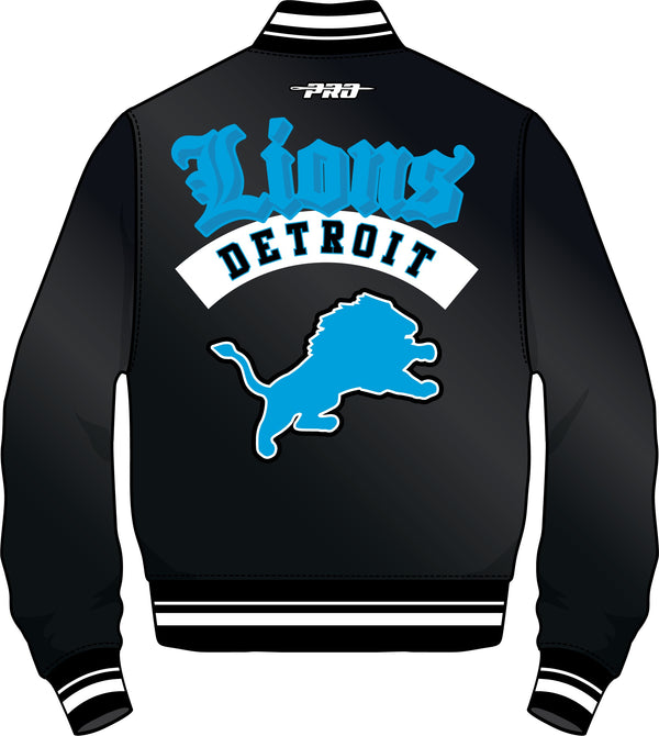 ProStandard NFL DETROIT LIONS RETRO CLASSIC WOMEN'S RIB SATIN JACKET