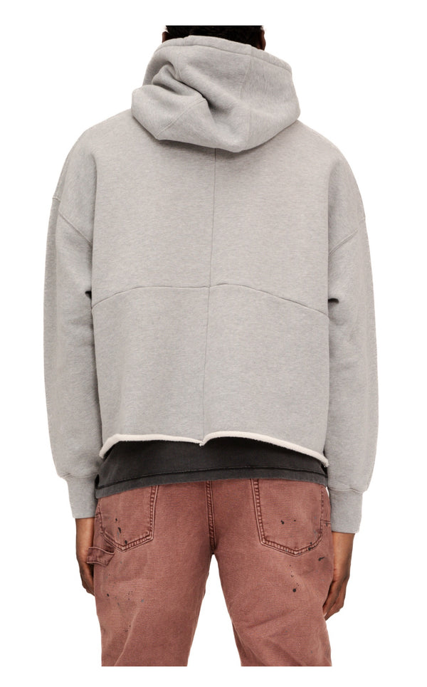 Purple Brand Men's Cropped Hoodie - M4104-HHGF225 - Grey