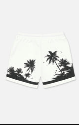 RTA Men's Clyde Short Set - White Palm Tree