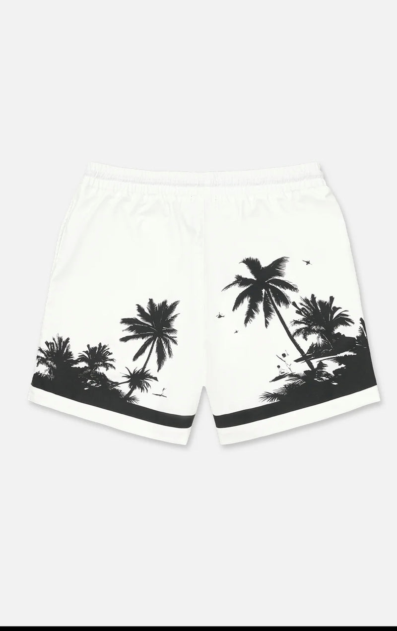 RTA Men's Clyde Short Set - White Palm Tree