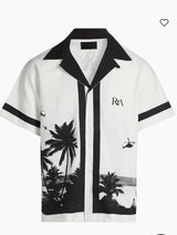 RTA Men's Clyde Short Set - White Palm Tree