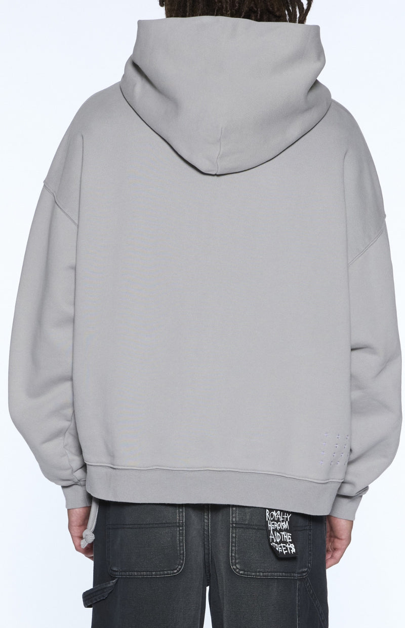 Ksubi Blasted Hoodie Smoke Grey - Grey