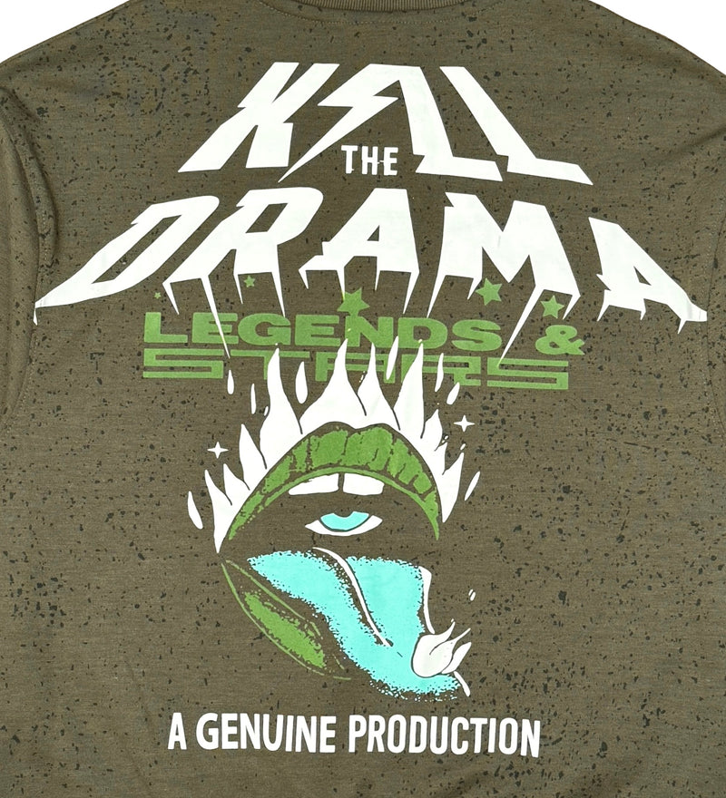 Genuine Kill The Drama men's Crew Neck - Olive