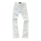 Jordan Craig Martin Stacked - Knee Shreds Jeans - White