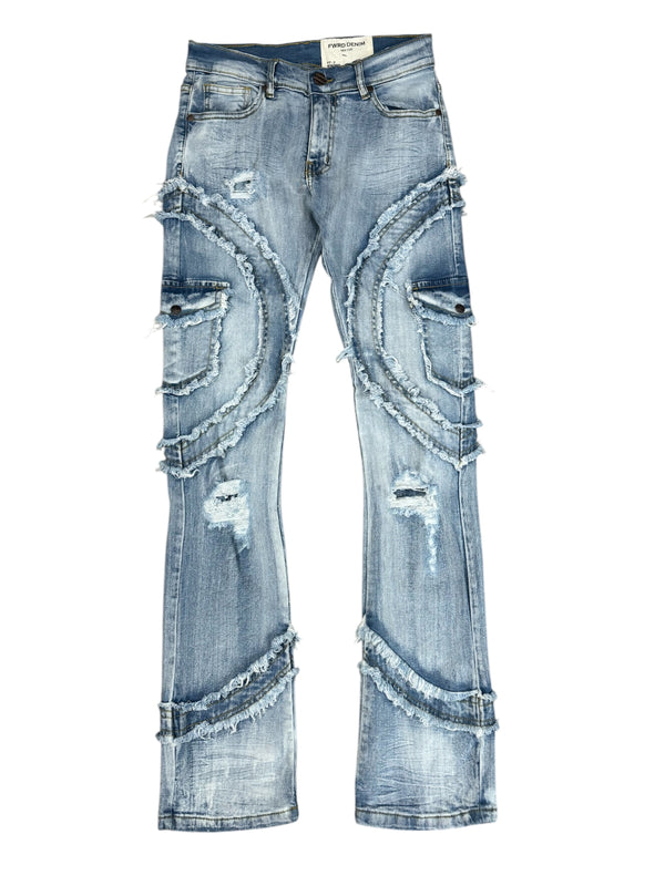 Forward Men's Stacked Jeans - Ice Blue