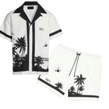 RTA Men's Clyde Short Set - White Palm Tree