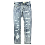 Men Forward Denim Crystalized Jeans - Ice Blue
