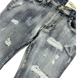 Men Forward Denim Crystalized Jeans - Ice Blue