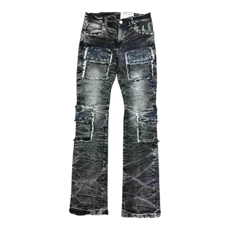 Men Forward Denim Stacked Jeans - Washed Black