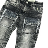 Men Forward Denim Stacked Jeans - Washed Black