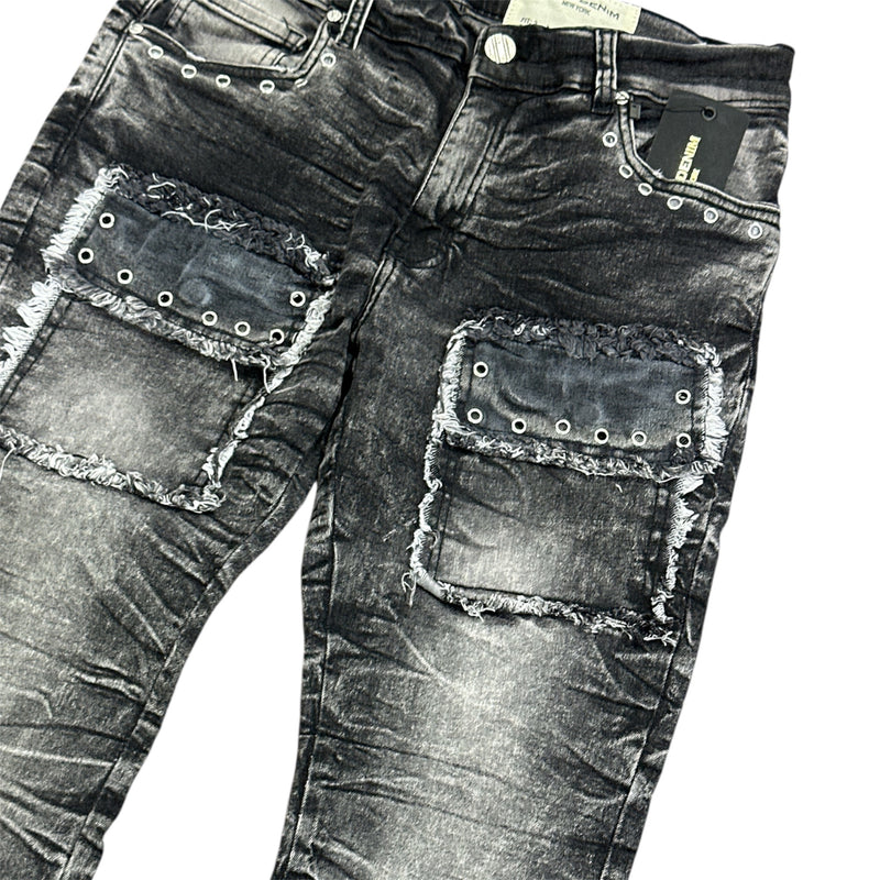 Men Forward Denim Stacked Jeans - Washed Black