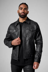 Smooth Criminal Full Zip Trucker Jacket (Jet Black)
