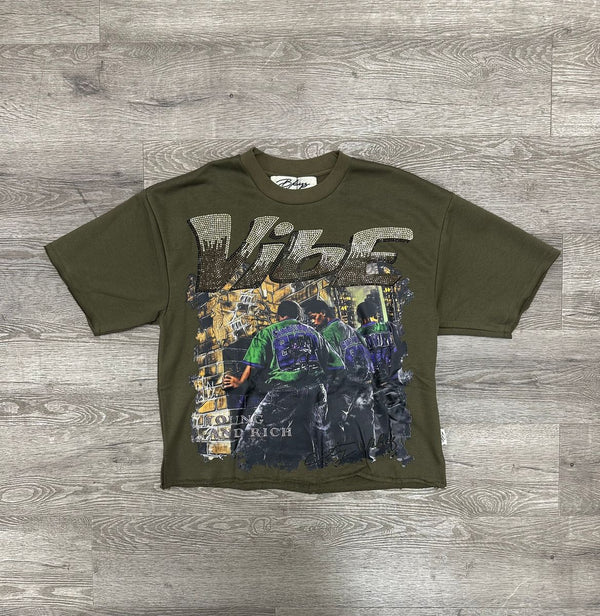 BKYS Men Vibe Cropped Tee - Olive