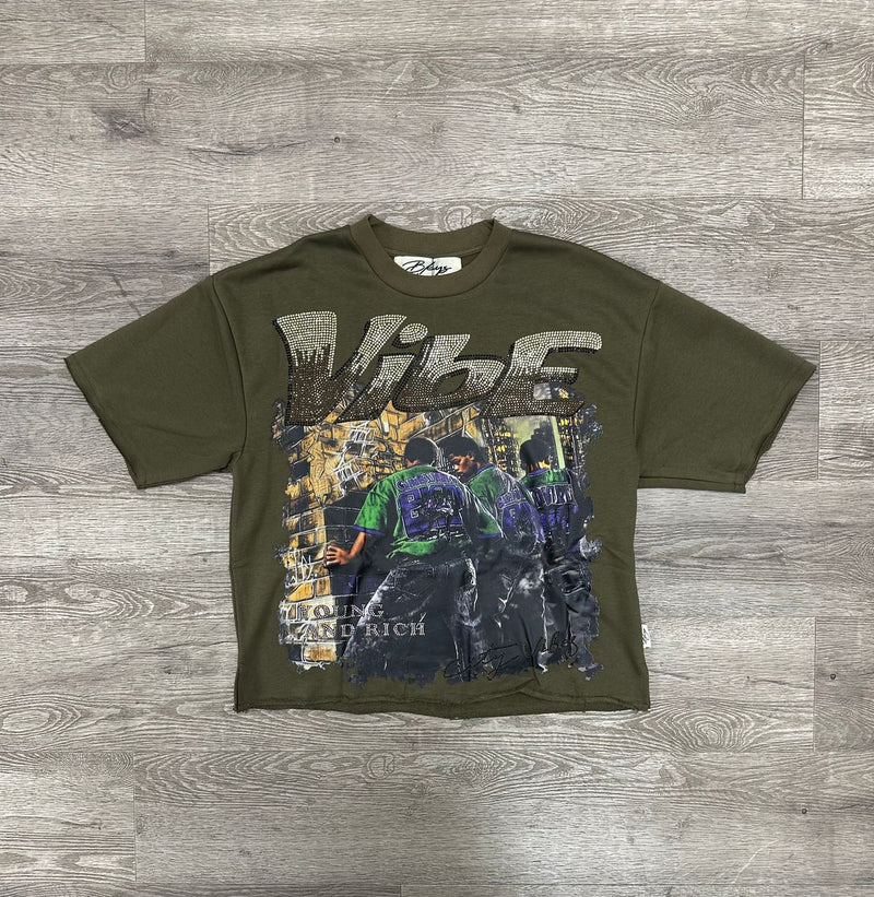 BKYS Men Vibe Cropped Tee - Olive