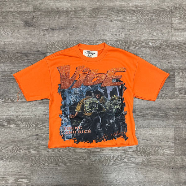 BKYS Men Vibe Cropped Tee - Orange